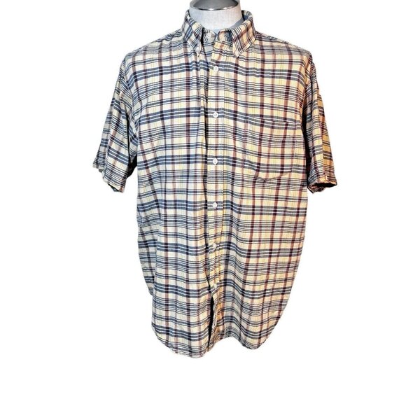 Ralph Lauren Jeans Company Mens Plaid Shirt Short Sleeve Size XL Button Down - Picture 2 of 9